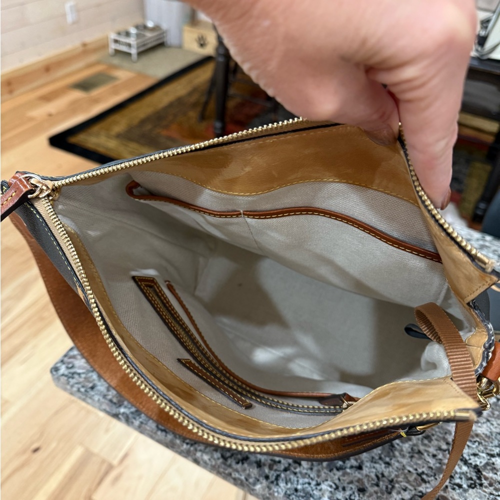 Dooney & Bourke Black and Brown Messenger Bag - Picture 4 of 4